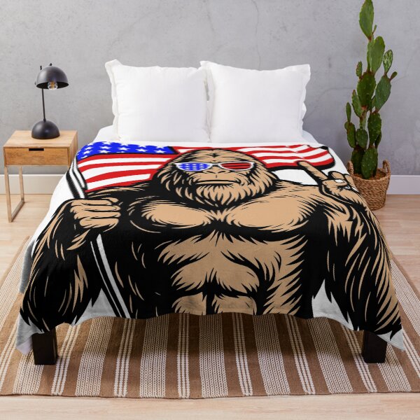 Item preview, Bigfoot American Flag Rock and Roll Sasquatch designed and sold by Gravelpeak Co..