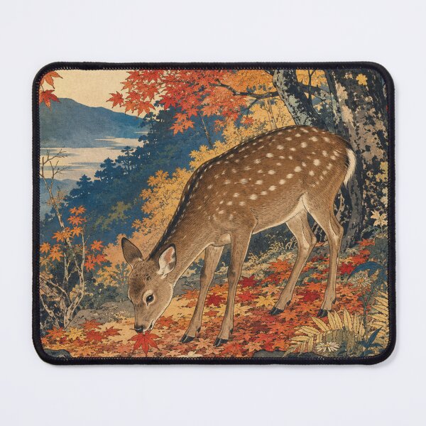 Item preview, Sika Deer Silence - Vintage Japanese Wildlife Ukiyo-e Woodblock designed and sold by bapupa.
