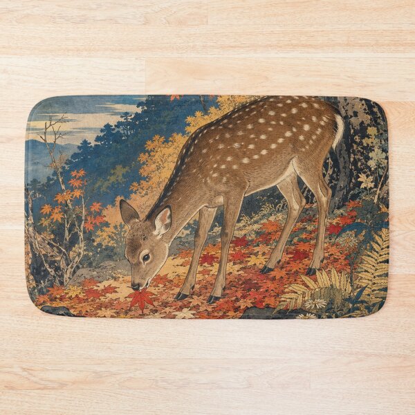 Item preview, Sika Deer Silence - Vintage Japanese Wildlife Ukiyo-e Woodblock  designed and sold by bapupa.