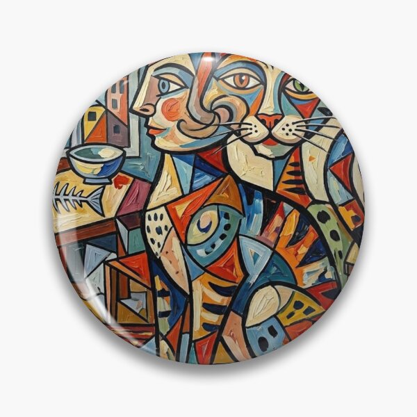 Item preview, Abstract Cubist Cat in a Colorful Interior designed and sold by xsctasy.