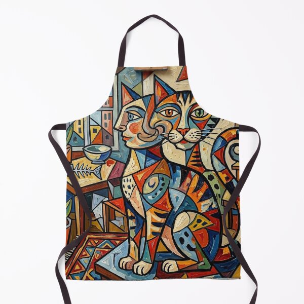 Item preview, Abstract Cubist Cat in a Colorful Interior designed and sold by xsctasy.