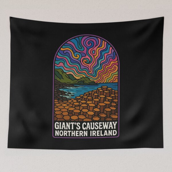 Item preview, Giant's Causeway Northern Ireland Trippy Travel designed and sold by TomFrontierArt.