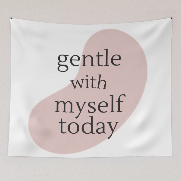 Item preview, Gentle With Myself Today – Self Care Affirmation Typography Design designed and sold by CosmicQuietLab.