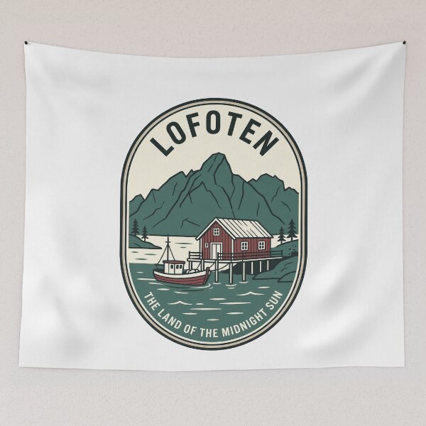 Item preview, Vintage Lofoten Norway Midnight Sun Landscape designed and sold by k3rstman1.