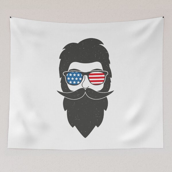 Item preview, USA Flag Sunglasses Beard Patriotic Man designed and sold by Gravelpeak Co..