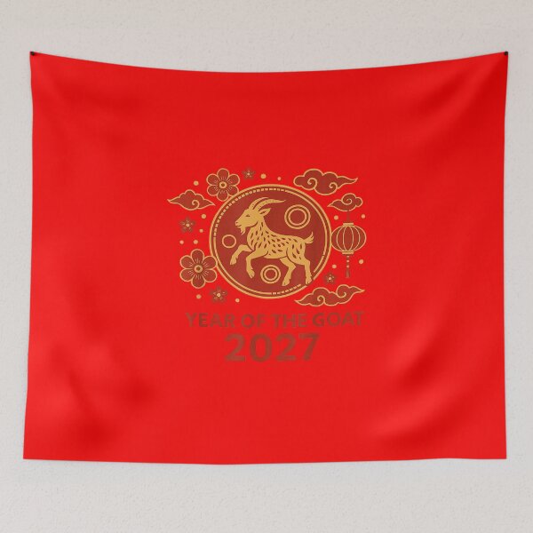 Item preview, Year Of The Goat 2027 Chinese Zodiac Lunar New Year designed and sold by GrumpySableye.