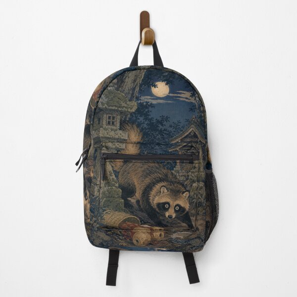 Item preview, Tanuki Night - Vintage Japanese Wildlife Ukiyo-e Woodblock  designed and sold by bapupa.