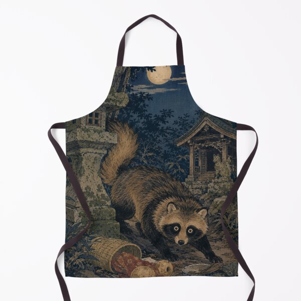 Item preview, Tanuki Night - Vintage Japanese Wildlife Ukiyo-e Woodblock designed and sold by bapupa.