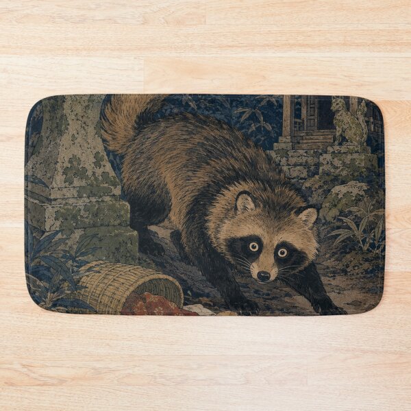 Aperçu de l'œuvre Nuit de Tanuki - Estampe japonaise ancienne sur bois Ukiyo-e représentant la faune sauvage créée et vendue par bapupa.