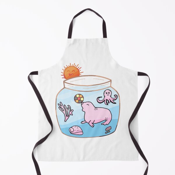 Item preview, Cute Pink Seal Playing Ball Fishbowl Octopus designed and sold by MigWhimsy.
