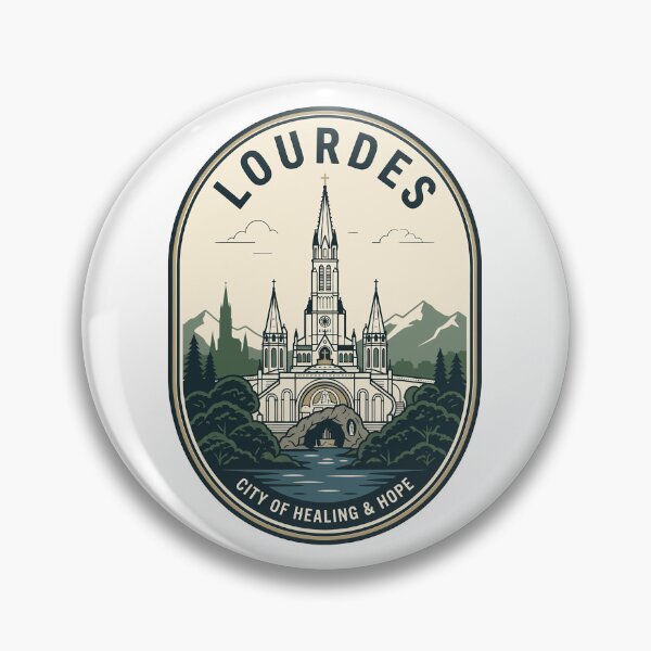 Item preview, Lourdes France Sanctuary City of Healing Vintage Badge designed and sold by k3rstman1.
