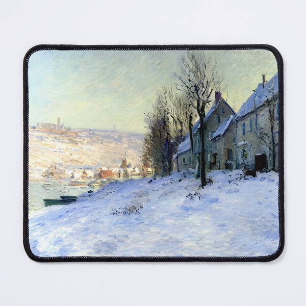 Item preview, Winter Sunlight Over Lavacourt: Impression of Snow, River, and Village Harmony designed and sold by artdesignsnow.