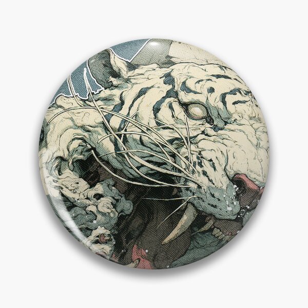 Item preview, Surreal White Tiger Illustration | Dark Aesthetic Skulls and Pyramid Art designed and sold by Qim X Fantasy.