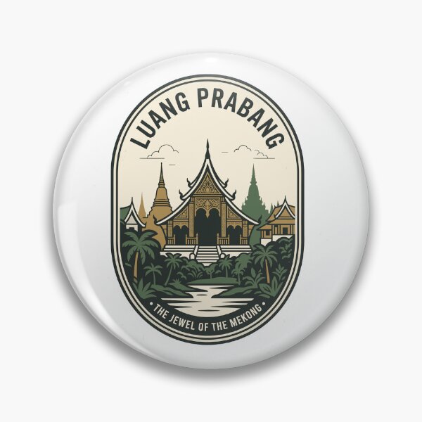 Item preview, Luang Prabang Laos Vintage Travel Mekong Badge designed and sold by k3rstman1.