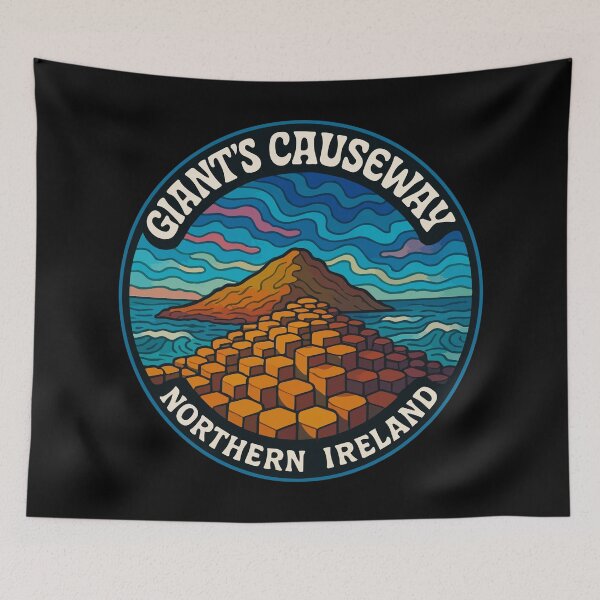 Item preview, Giant's Causeway Northern Ireland Trippy Art Travel designed and sold by TomFrontierArt.