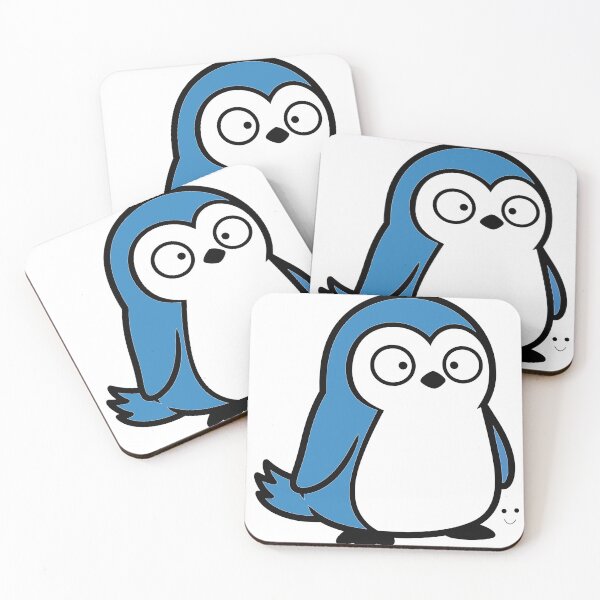 Item preview, Cute Blue Penguin Sticker - Kawaii Chibi Derpy Bird Illustration Winter Animal Black Background Nursery Wall Art designed and sold by BestChoiceService.