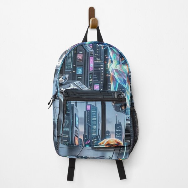 Item preview, Holographic Dog and AI Robot in a Futuristic Cyberpunk Laboratory designed and sold by xsctasy.