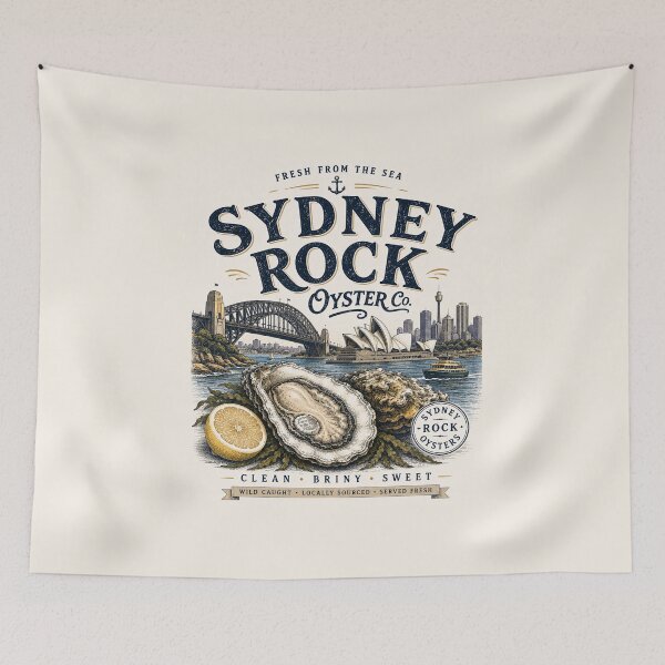Item preview, Sydney Rock Oyster – Vintage Seafood Market Design designed and sold by SLGA-Designs.
