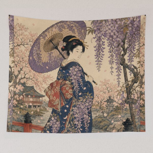 Item preview, Kimono in Bloom - Vintage Japanese Woman Ukiyo-e Woodblock  designed and sold by bapupa.