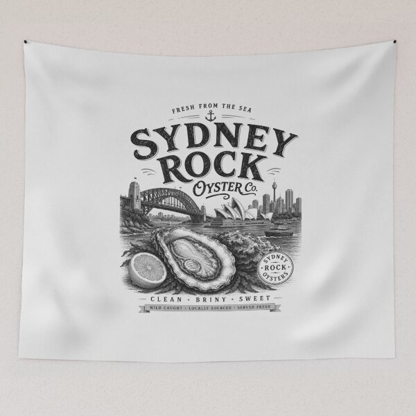 Item preview, Sydney Rock Oyster – Vintage Seafood Market Design designed and sold by SLGA-Designs.