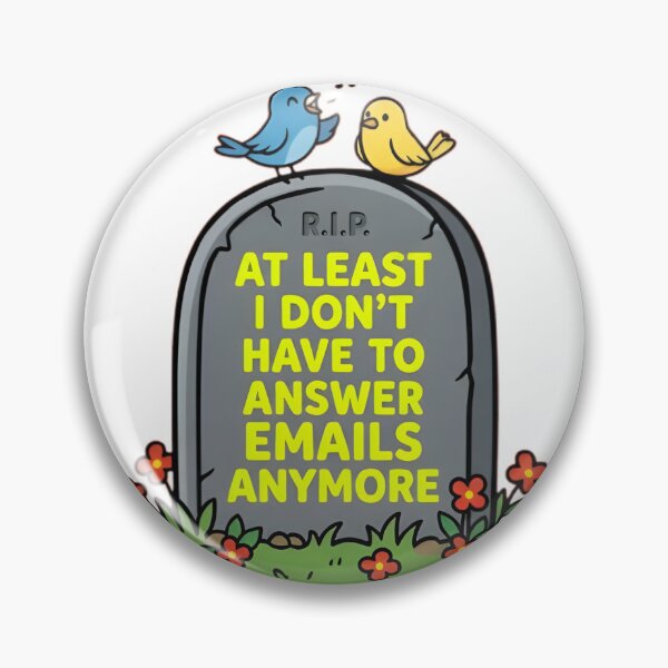 Item preview, No More Emails Tombstone Funny Dark Death Humor designed and sold by RawInkCo.
