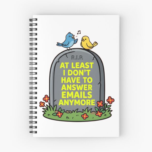 Item preview, No More Emails Tombstone Funny Dark Death Humor designed and sold by RawInkCo.