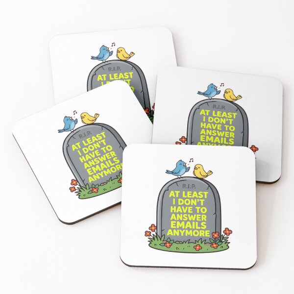 Item preview, No More Emails Tombstone Funny Dark Death Humor designed and sold by RawInkCo.