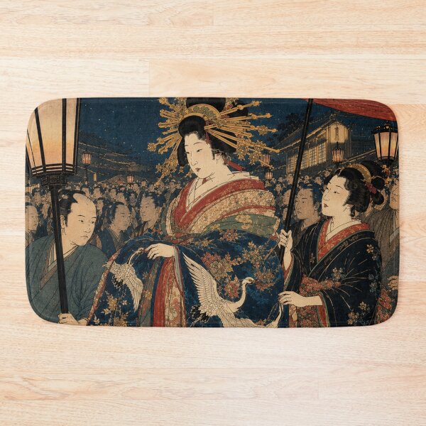 Item preview, Oiran's Procession - Vintage Japanese Woman Ukiyo-e Woodblock  designed and sold by bapupa.