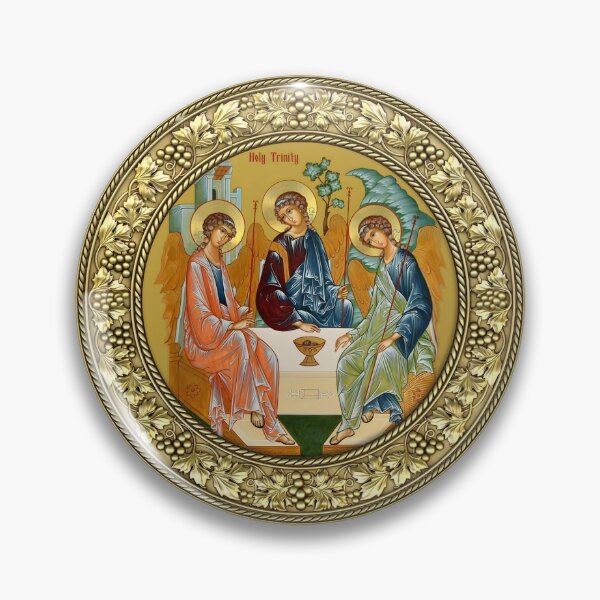 Item preview,  icon Holy Trinity, Saint Trinity , in a round frame designed and sold by orthodox-icon.
