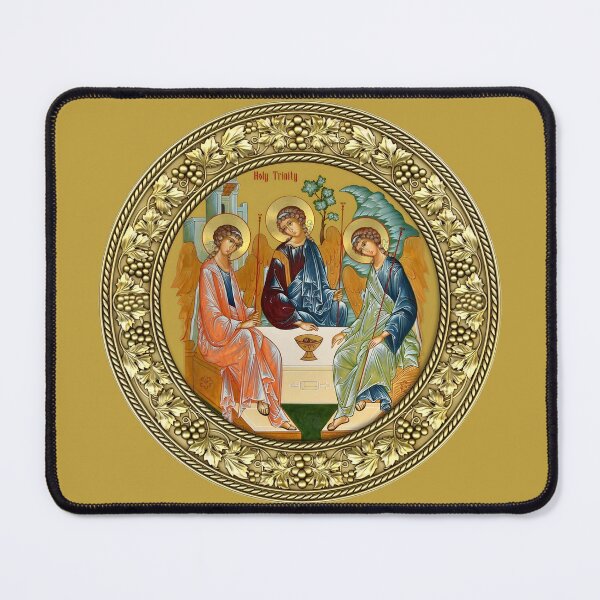 Item preview,  icon Holy Trinity, Saint Trinity , in a round frame designed and sold by orthodox-icon.