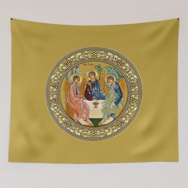 Item preview,  icon Holy Trinity, Saint Trinity , in a round frame designed and sold by orthodox-icon.
