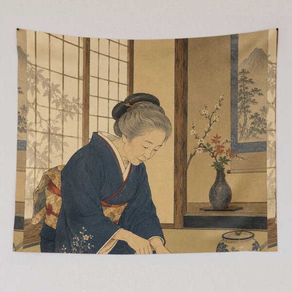 Item preview, Tea Ceremony Master - Vintage Japanese Woman Ukiyo-e Woodblock  designed and sold by bapupa.