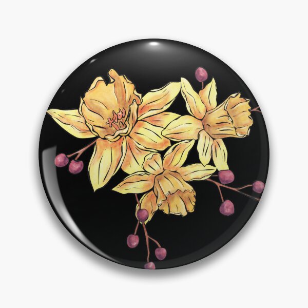 Item preview, Gold yellow watercolor daffodil arrangement, march month birth flower designed and sold by NadiaChevrel.