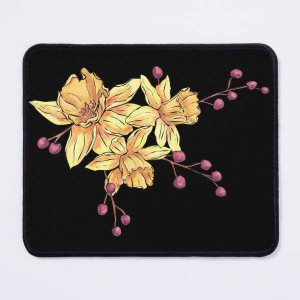 Item preview, Gold yellow watercolor daffodil arrangement, march month birth flower designed and sold by NadiaChevrel.