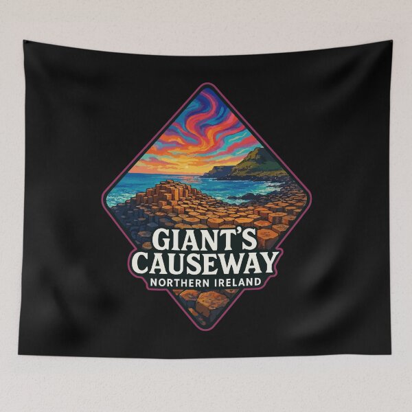 Item preview, Giant's Causeway Northern Ireland Colorful Travel designed and sold by TomFrontierArt.