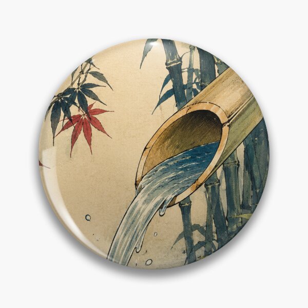 Item preview, Bamboo Water Echo - Vintage Japanese Zen Ukiyo-e Woodblock  designed and sold by bapupa.