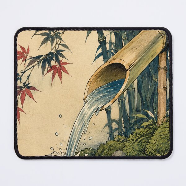 Item preview, Bamboo Water Echo - Vintage Japanese Zen Ukiyo-e Woodblock designed and sold by bapupa.