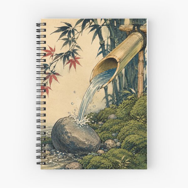 Item preview, Bamboo Water Echo - Vintage Japanese Zen Ukiyo-e Woodblock  designed and sold by bapupa.