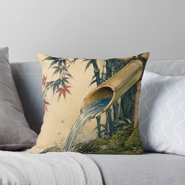 Item preview, Bamboo Water Echo - Vintage Japanese Zen Ukiyo-e Woodblock  designed and sold by bapupa.