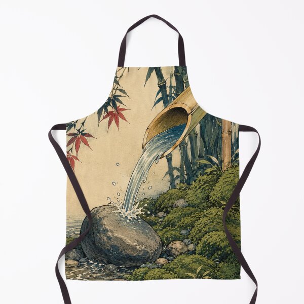 Item preview, Bamboo Water Echo - Vintage Japanese Zen Ukiyo-e Woodblock designed and sold by bapupa.
