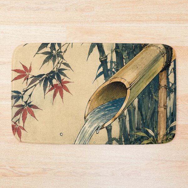 Item preview, Bamboo Water Echo - Vintage Japanese Zen Ukiyo-e Woodblock  designed and sold by bapupa.
