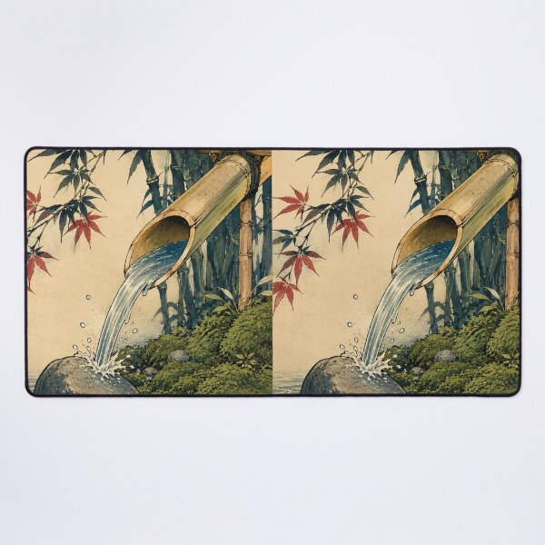 Item preview, Bamboo Water Echo - Vintage Japanese Zen Ukiyo-e Woodblock  designed and sold by bapupa.