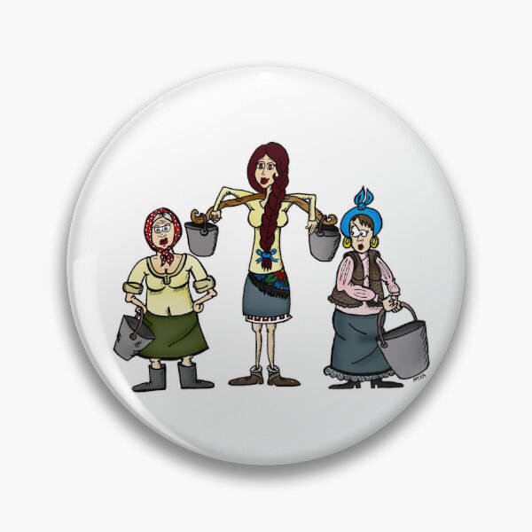 Item preview, Funny Ukrainian Halya Bucket Squad Cartoon – Cute Village Folk Song Meme Art designed and sold by MyxaART.