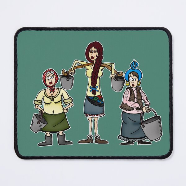 Item preview, Funny Ukrainian Halya Bucket Squad Cartoon – Cute Village Folk Song Meme Art designed and sold by MyxaART.