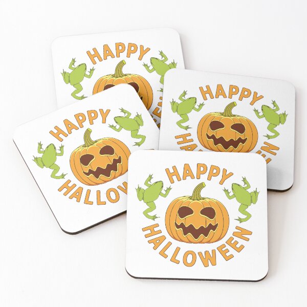 Item preview, Happy Halloween with pumpkin and toads. designed and sold by RizikCat.