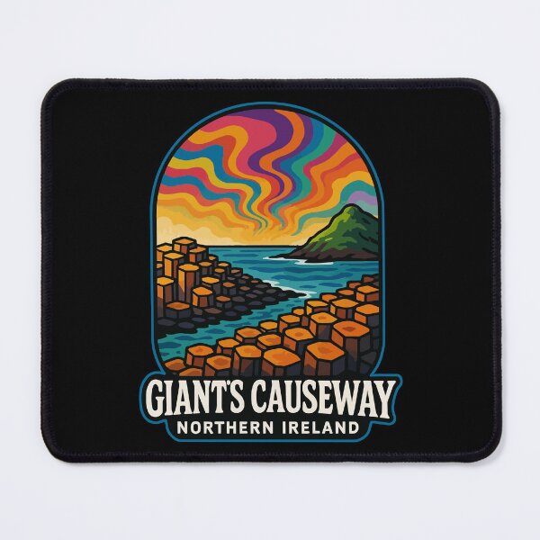 Artikelvorschau, Giant's Causeway Nordirland Retro Trippy Travel entworfen und verkauft von TomFrontierArt.