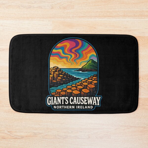 Item preview, Giant's Causeway Northern Ireland Retro Trippy Travel designed and sold by TomFrontierArt.