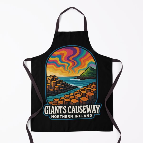 Item preview, Giant's Causeway Northern Ireland Retro Trippy Travel designed and sold by TomFrontierArt.