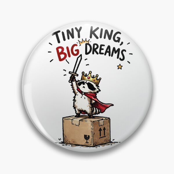 Item preview, Tiny King Big Dreams Raccoon King Cartoon – Cute Cardboard Box Crown Animal Illustration designed and sold by Spyshirt.