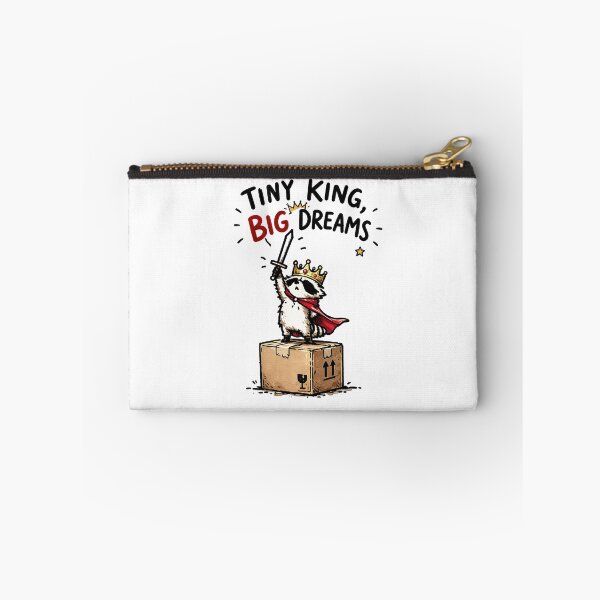 Item preview, Tiny King Big Dreams Raccoon King Cartoon – Cute Cardboard Box Crown Animal Illustration designed and sold by Spyshirt.